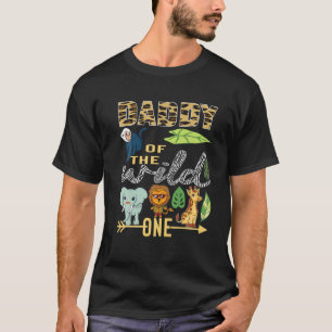 T-shirt Papa Of The Wild One Zoo 1EBirthday Safari Jung