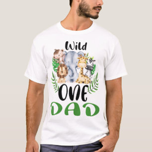 T-shirt Papa of the Wild One Zoo Anniversaire Safari Jungl