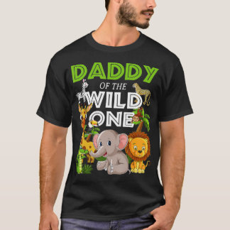 T-shirt Papa Of The Wild One Zoo Anniversaire Safari Jungl