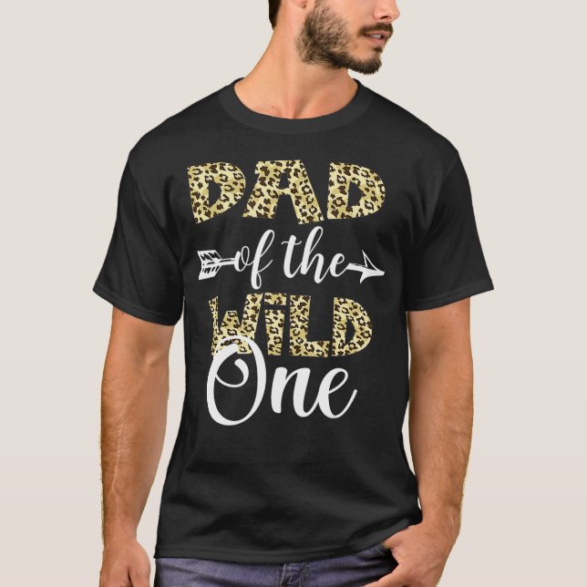 T-shirt Papa Of The Wild One Zoo Thème 1er Anniversaire (Devant)