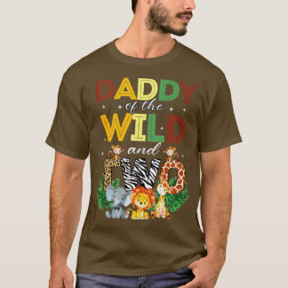 T-shirt Papa Of The Wild Two Zoo Anniversaire Safari Jungl