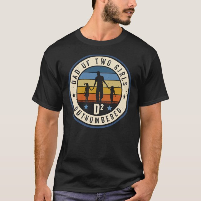 T-shirt Papa Of Two Girls (Devant)