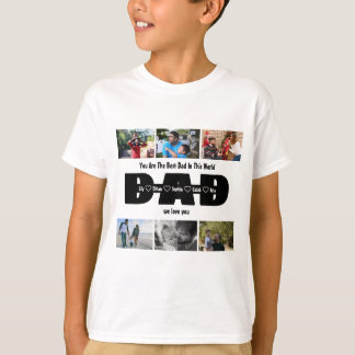 T-shirt Papa, on t'aime – Fête des Pères 6 Photo Collage