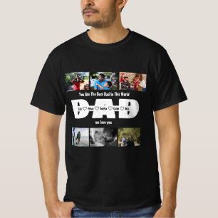 T-shirt Papa, on t'aime – Fête des Pères 6 Photo Collage