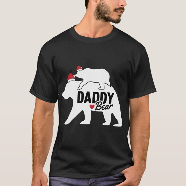 T-shirt Papa Ours Noël mignonne X-Mas Papa Fils Fille M (Devant)