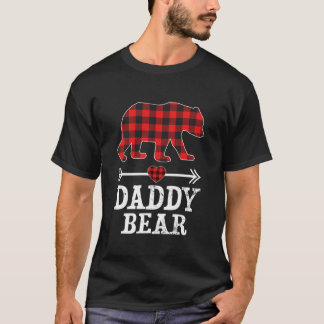 T-shirt Papa Ours Pajama de Noël Buffle Rouge Plaid