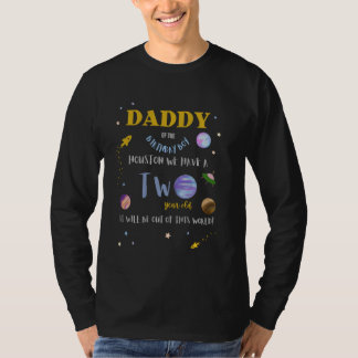 T-shirt Papa papa 2e anniversaire Anniversaire Espace extr