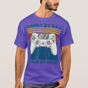 T-shirt Papa Par Jeu De Jour Par Nuit Drôle Papa Plaisante