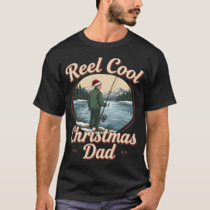 T-shirt Papa pêche Noël drôle vacances de pêche