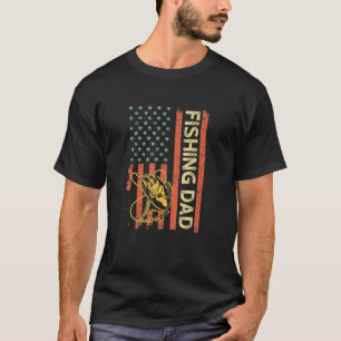 T-shirt Papa pêcheur drapeau américain Fête des pères 4 ju