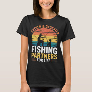 T-shirt Papa Pêcheur et Fille Associés de Pêche Pour Li