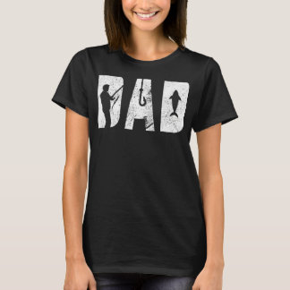 T-shirt Papa Pêcheur Fête Des Pères Avec Poisson Et Hameço