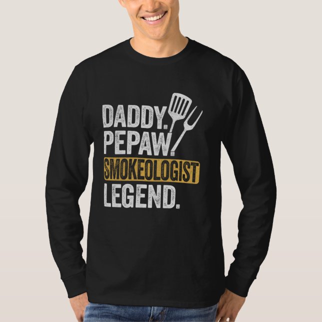 T-shirt Papa Pepaw Smokeologist Légende Funny Retro Grilli (Devant)