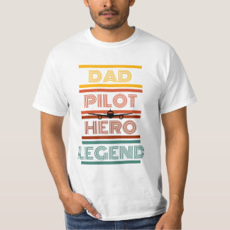 T-shirt Papa, Pilote, Héros, Fête des pères de légende