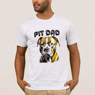 T-shirt Papa Pit Bull   Amoureux des chiens 