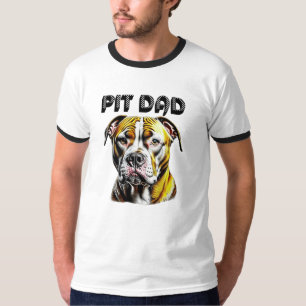 T-shirt Papa Pit Bull   Amoureux des chiens 
