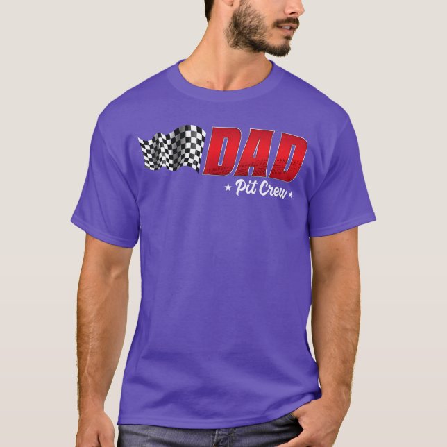 T-shirt Papa Pit Crew Race Anniversaire Famille Course Adu (Devant)
