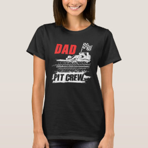 T-shirt Papa Pit Crew Voiture Racer À damiers Flag Racer P
