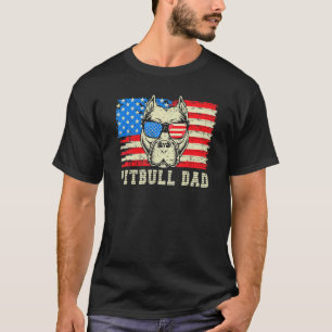 T-shirt Papa Pitbull Américain Papa Chien Pit Bull América