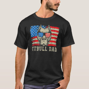 T-shirt Papa Pitbull Américain Papa Chien Pit Bull América