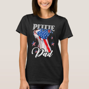 T-shirt Papa Pitbull du 14 juillet Drapeau Américain Chien
