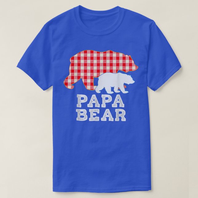 T-shirt Papa Plaid Great Bear Daddy Grandpa Father Day Pro (Design devant)