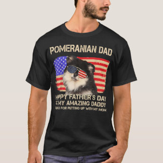 T-shirt Papa Poméranien Joyeuse Fête des Pères à Mon Incro