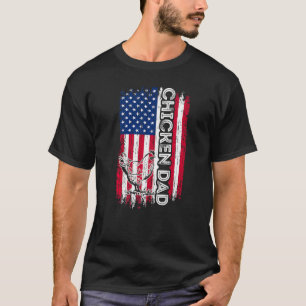 T-shirt Papa Poulet Drapeau Américain Fermier Papa Fête de