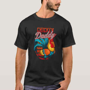 T-shirt Papa Poulet Papa Coq Fermier Rétro Fête des Pères