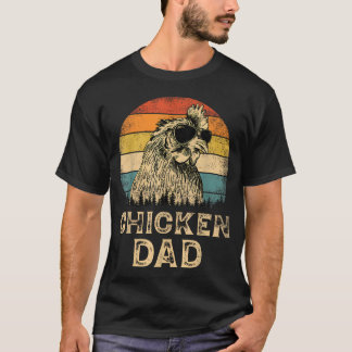 T-shirt Papa Poulet Vintage Amoureux du Poulet Papa Fête d
