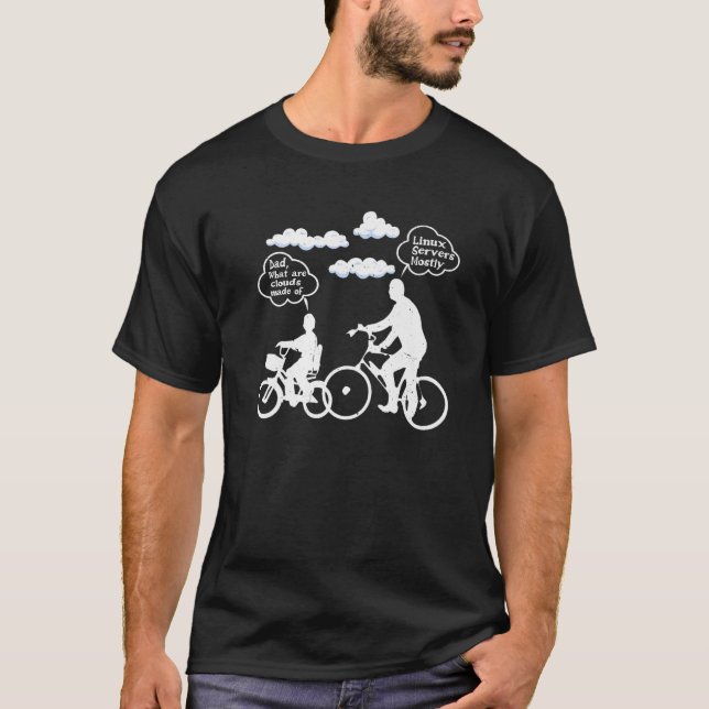 T-shirt Papa Quels Sont Les Nuages Faits De Serveurs Linux (Devant)