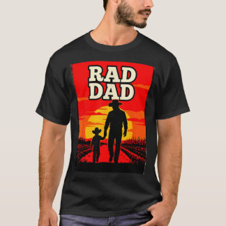 T-shirt Papa radical père et fils agriculteur western couc