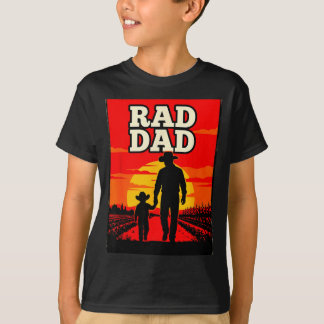 T-shirt Papa radical père et fils agriculteur western sole