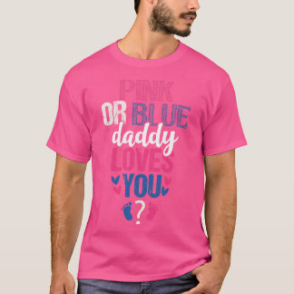 T-shirt Papa rose ou bleu vous aime