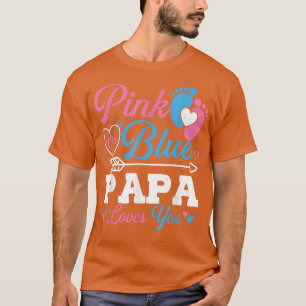 T-shirt Papa Rose Ou Bleu Vous Aime Genre Révéler Baby Par