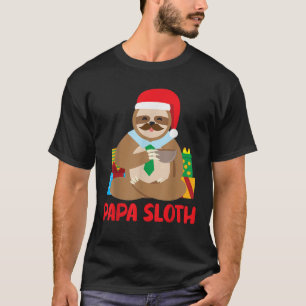 T-shirt Papa Sloth Matching Family Pyjama PJ Christmas T S