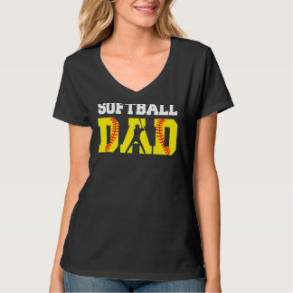 T-shirt Papa Softball Apparel Jaune Softball Papa Père