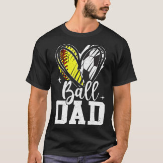 T-shirt Papa Softll Soccer Papa de tous les deux