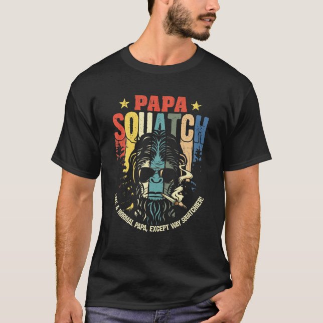 T-shirt Papa Squatch Funny Bigfoot Sasquatch Fête des père (Devant)