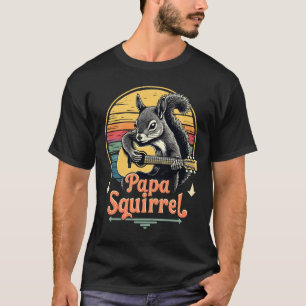 T-shirt Papa Squirrel Jouer de la guitare - Retro Music De