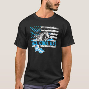 T-shirt Papa super cool pêche pêcheur drapeau américain Pè