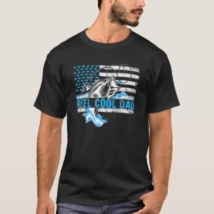 T-shirt Papa super cool pêche pêcheur drapeau américain Pè