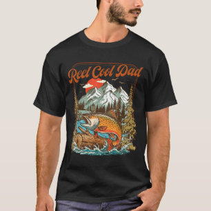 T-shirt Papa super cool vintage pêche truite arc-en-ciel