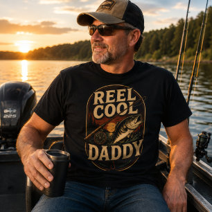 T-shirt Papa Super Pêcheur Vintage Pêche Bass Rétro Couche