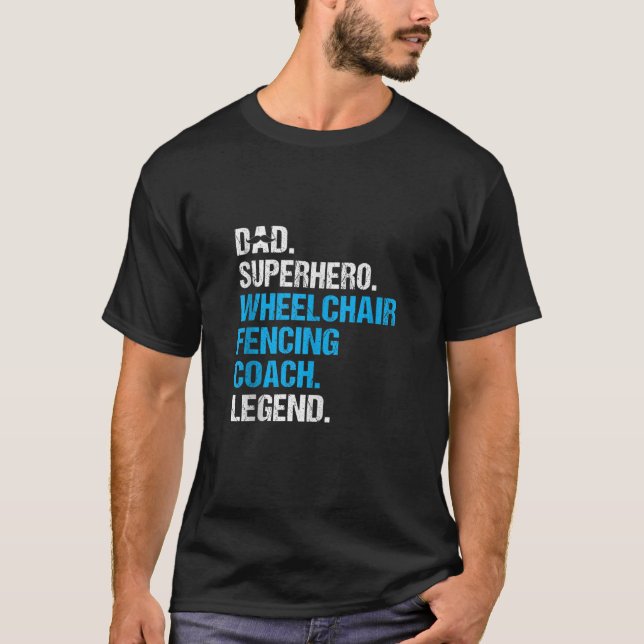 T-shirt Papa Superhero Entraînement en fauteuil roulant En (Devant)