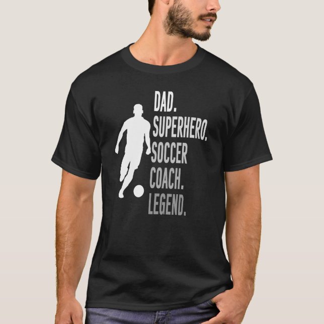 T-shirt Papa Superhero entraîneur de football Légende Cool (Devant)