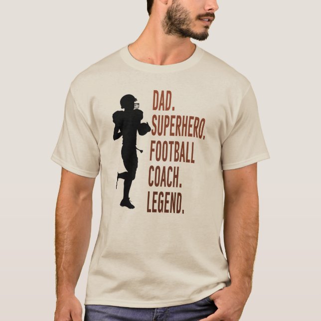 T-shirt Papa Superhero Football entraîneur Légende Fête de (Devant)