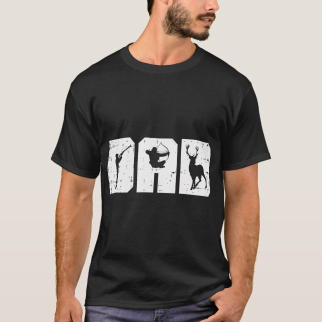 T-shirt Papa Tir À L'Arc Cerf Archer Chasse Chasse Chasse  (Devant)