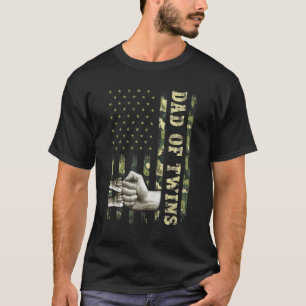 T-shirt Papa Twin Hommes Camouflage Drapeau Américain Papa