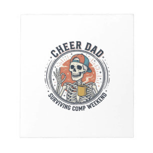 T-Shirt Papa überlebt Wettbewerbs-Wochenende Skele Notizblock